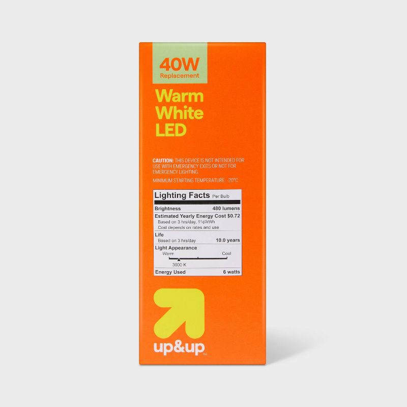 slide 4 of 5, 4pk 40W Plastic T20 Lightbulb Warm White - up&up™, 4 ct