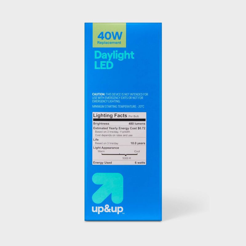 slide 4 of 5, 4pk 40W Plastic T20 Lightbulb Cool White - up&up™, 4 ct