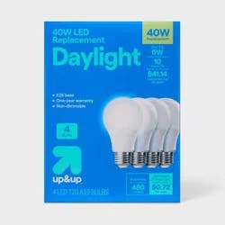 4pk 40W Plastic T20 Lightbulb Cool White - up&up™
