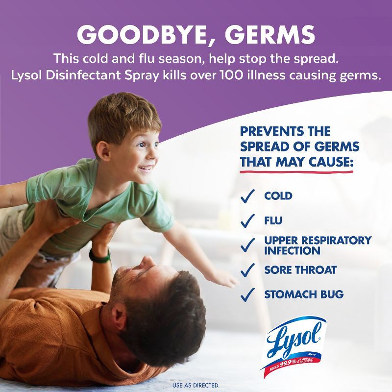 slide 5 of 8, Lysol Lavender Disinfectant Aerosol Spray - 38 fl oz, 38 fl oz