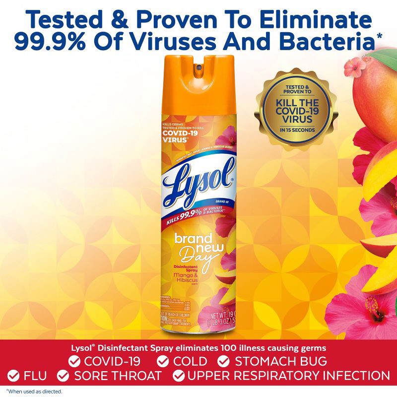 slide 2 of 5, Lysol Mango Disinfectant Aerosol Spray - 38 fl oz, 38 fl oz