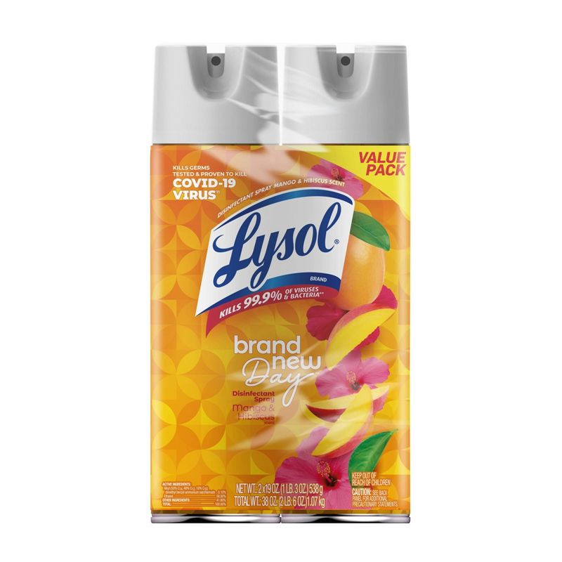 slide 1 of 5, Lysol Mango Disinfectant Aerosol Spray - 38 fl oz, 38 fl oz