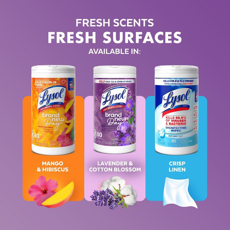 slide 8 of 10, Lysol Lavender Disinfecting Wipe - 80ct, 80 ct