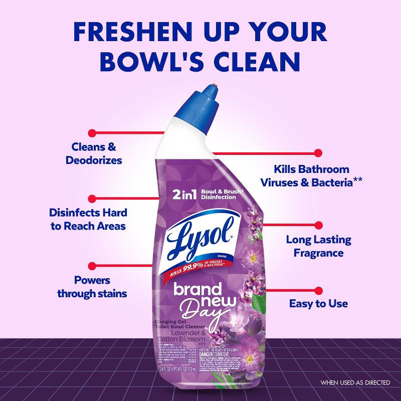 slide 2 of 8, Lysol Lavender Liquid Toilet Bowl Cleaner - 48 fl oz/2ct, 48 fl oz, 2 ct