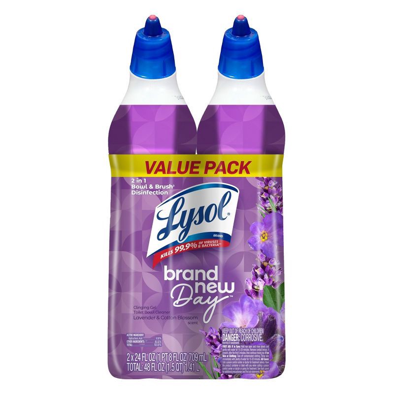 slide 1 of 8, Lysol Lavender Liquid Toilet Bowl Cleaner - 48 fl oz/2ct, 48 fl oz, 2 ct