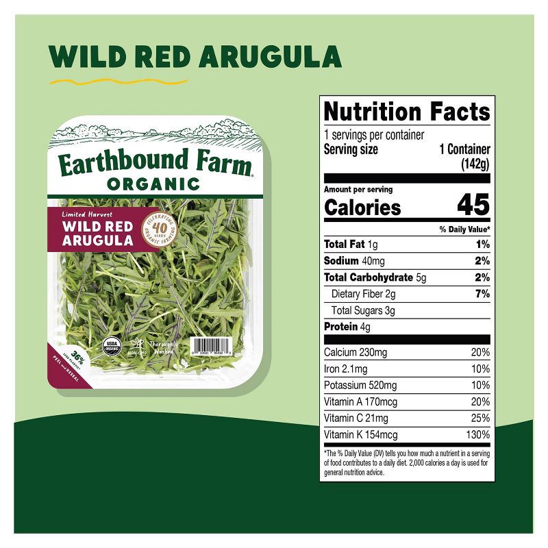 slide 2 of 4, Earthbound Farm Organic Wild Red Arugula - 4oz, 4 oz
