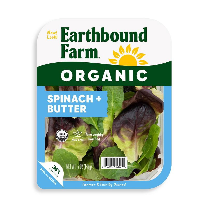 slide 1 of 3, Earthbound Farm Spinach + Butter Lettuce Blend - 5oz, 5 oz