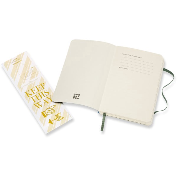 slide 5 of 5, Moleskine Classic Soft Cover Notebook, 3-1/2" X 5-1/2", Ruled, 192 Pages (96 Sheets), Myrtle Green, 96 ct