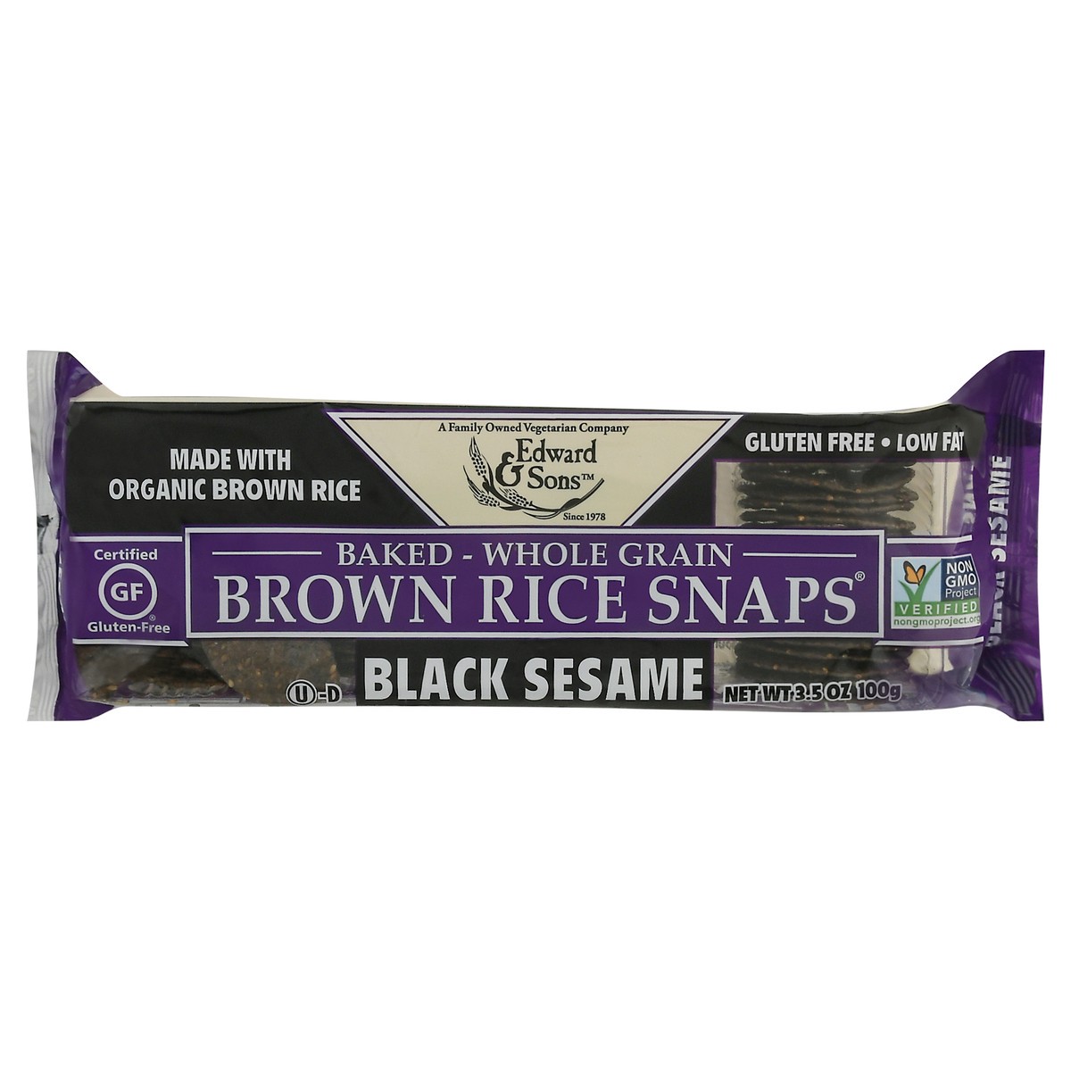 slide 1 of 1, Edward & Sons Black Sesame Rice Crisps, 1 ct