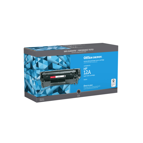 slide 1 of 5, Office Depot Brand 12A Remanufactured Toner Cartridge Replacement For Hp 12A Black, 1 ct