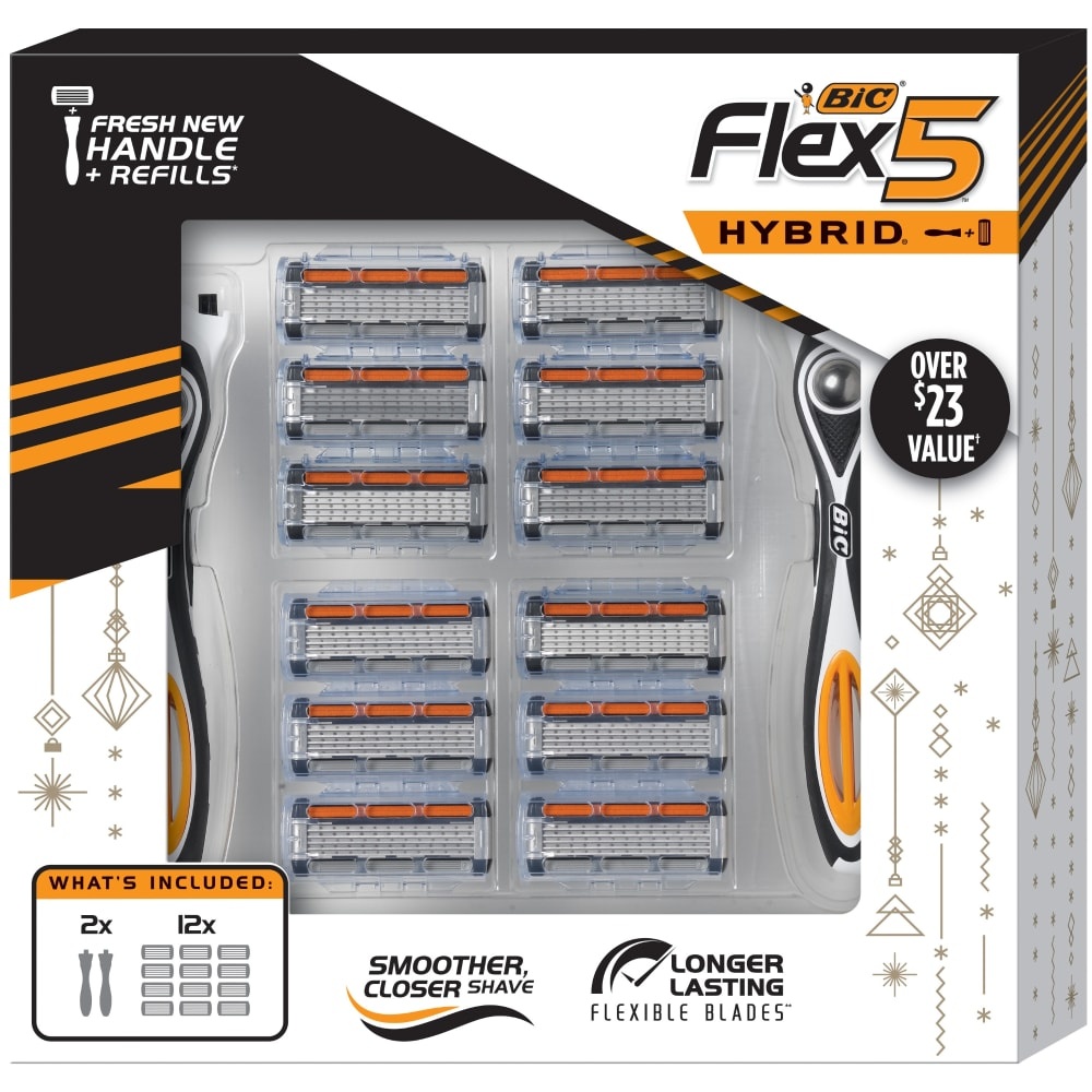 slide 1 of 1, BIC Flex5 Hybrid Disposable Razor Gift Box, 12 ct