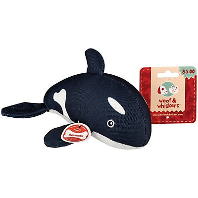 slide 1 of 1, Woof and Whiskers Killer Whale Plush Dog Toy, 1 ct