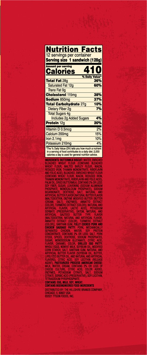 slide 7 of 9, Jimmy Dean Biscuit Breakfast Sandwiches with Sausage, Egg, and Cheese, Frozen, 12 Count, 1.53 kg