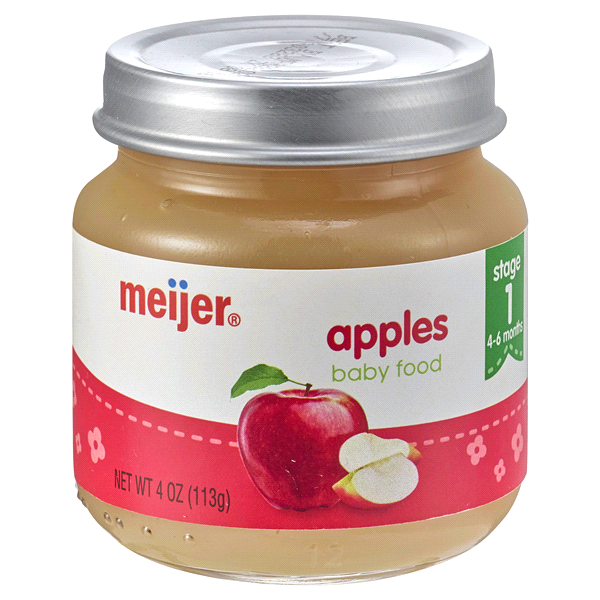 slide 1 of 1, Meijer Baby Food Apples Jar, 4 oz