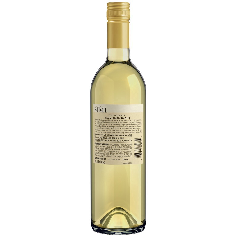 slide 12 of 17, SIMI California Sauvignon Blanc White Wine, 750 mL Bottle, 25.36 fl oz