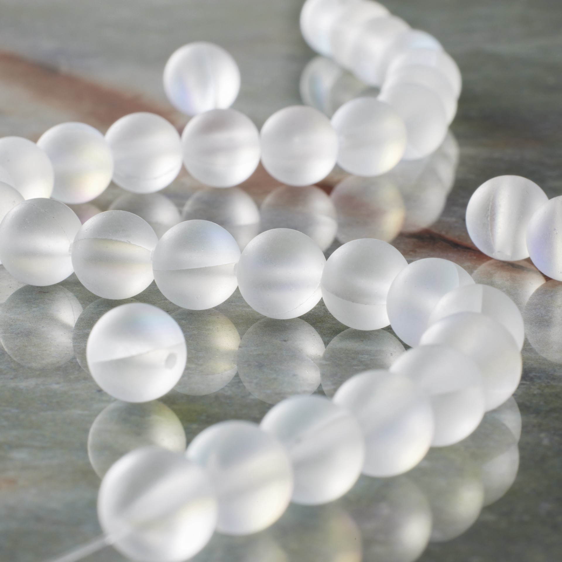 slide 4 of 4, Rainbow Glass Round Beads, 8mm By Bead Landing, 8mm