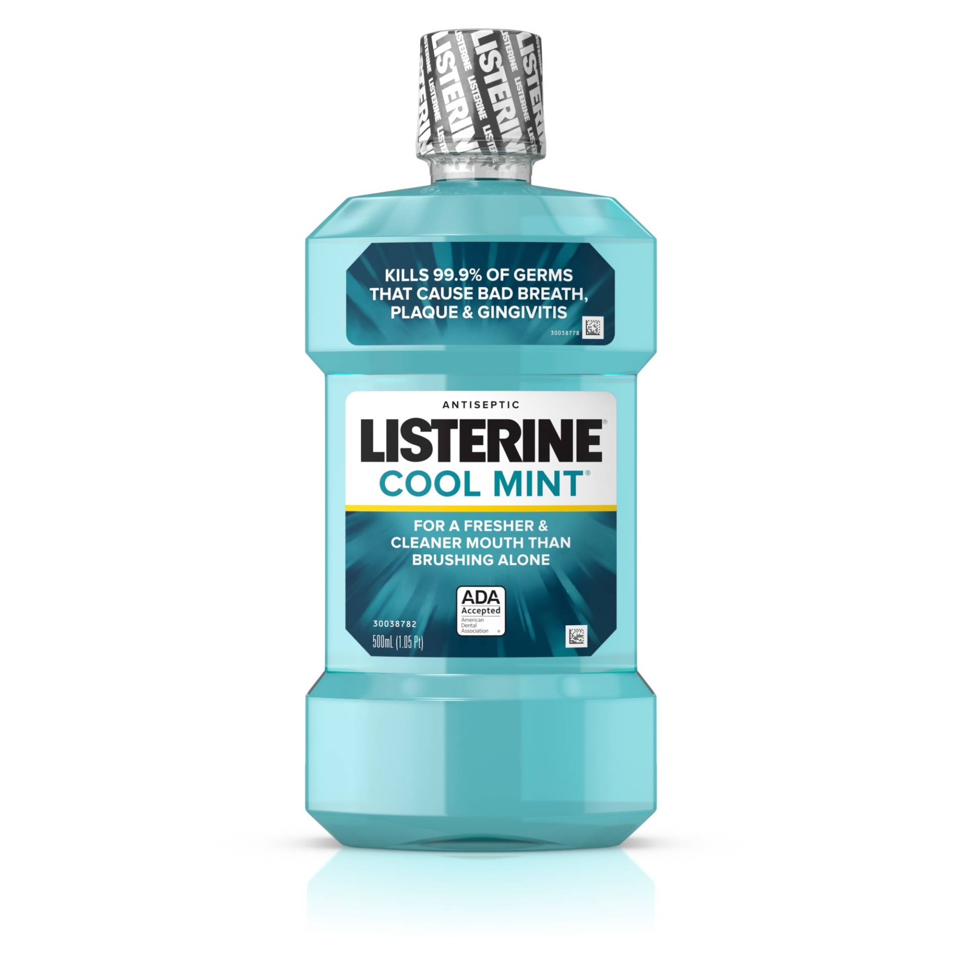 slide 1 of 6, Listerine Cool Mint Antiseptic Oral Care Mouthwash to Kill 99% of Germs that Cause Bad Breath, Plaque and Gingivitis, ADA-Accepted Mouthwash, Cool Mint Flavored Oral Rinse, 16.9 oz