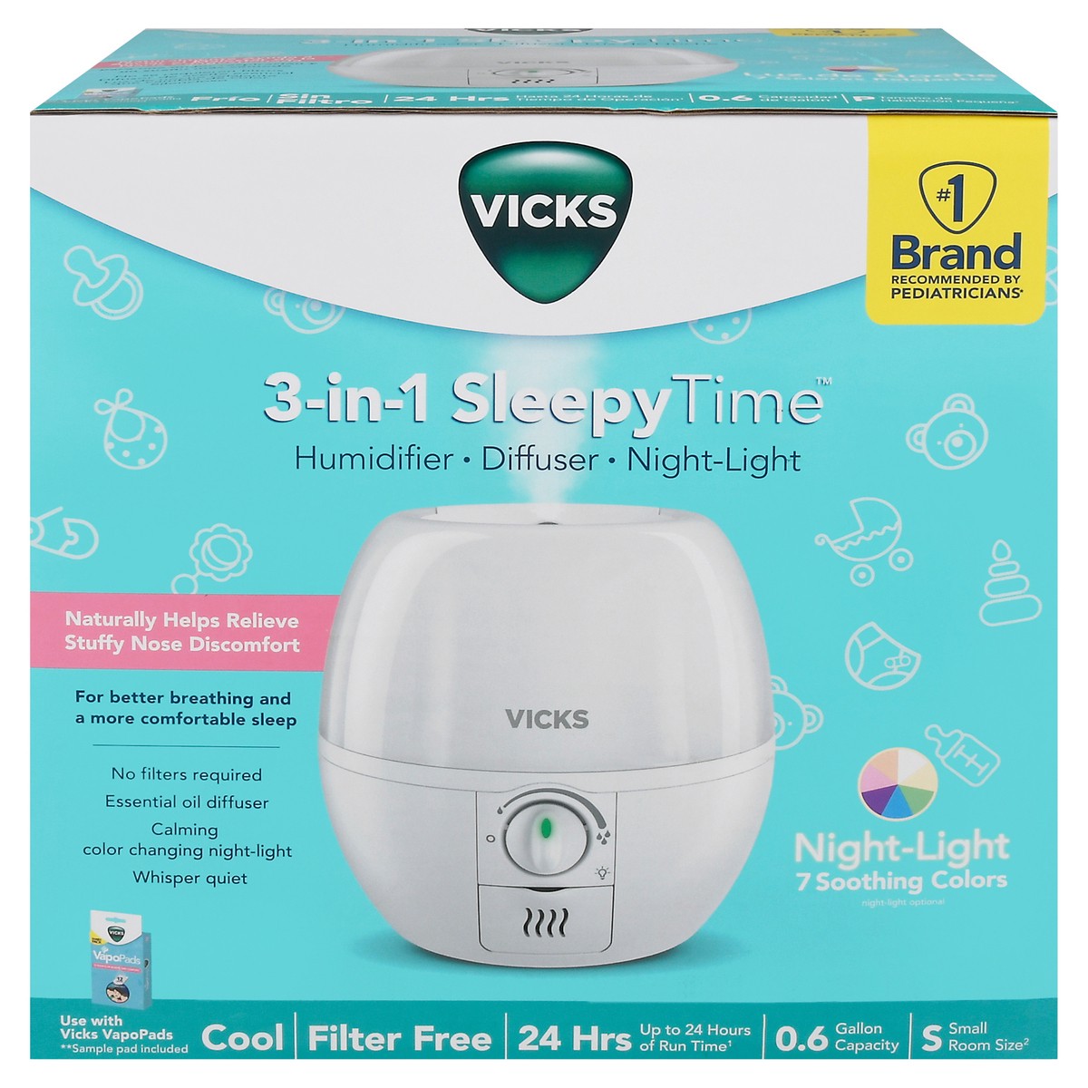 slide 1 of 9, Vicks 3-in-1 Sleepy Time Humidifier 1 ea, 1 ct