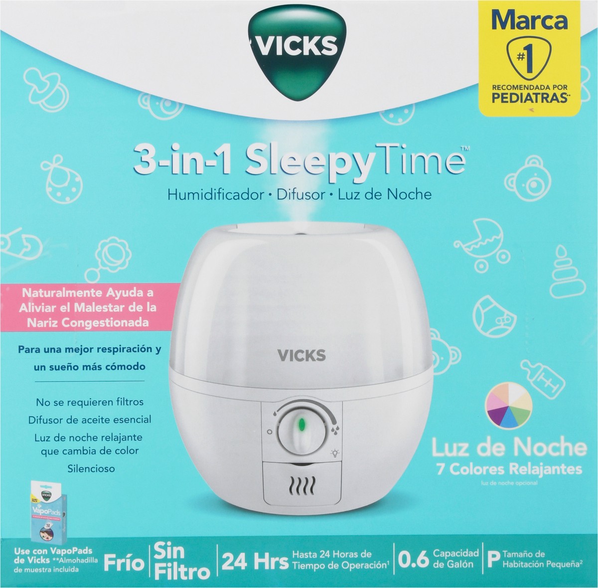 slide 9 of 9, Vicks 3-in-1 Sleepy Time Humidifier 1 ea, 1 ct