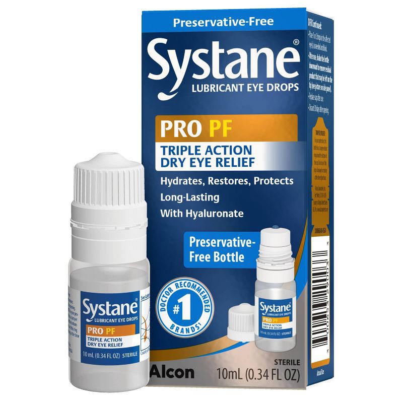 slide 1 of 8, Systane Pro with Hyaluronate Preservative Free Multi-Dose Lubricating Dry Eye Drops 12 Hour Relief - 0.34 fl oz, 0.34 fl oz