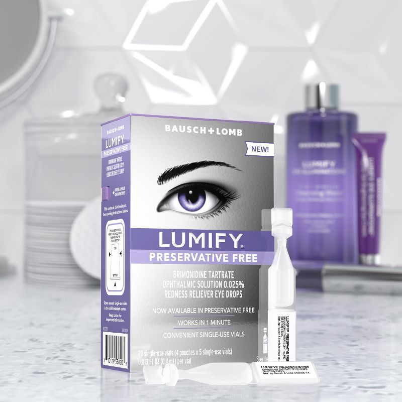 slide 2 of 7, Lumify Eye Drops for Redness Relief - Preservative Free - 8ml/20ct, 8 ml, 20 ct