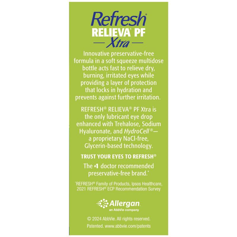 slide 12 of 13, Refresh Relieva PF XTRA Preservative-Free Artificial Tears Lubricant Eye Drops - 0.33 fl oz (10 mL), 10 ml