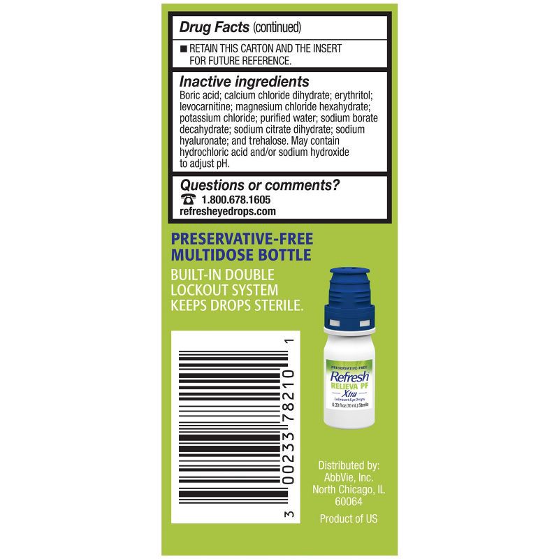 slide 13 of 13, Refresh Relieva PF XTRA Preservative-Free Artificial Tears Lubricant Eye Drops - 0.33 fl oz (10 mL), 10 ml