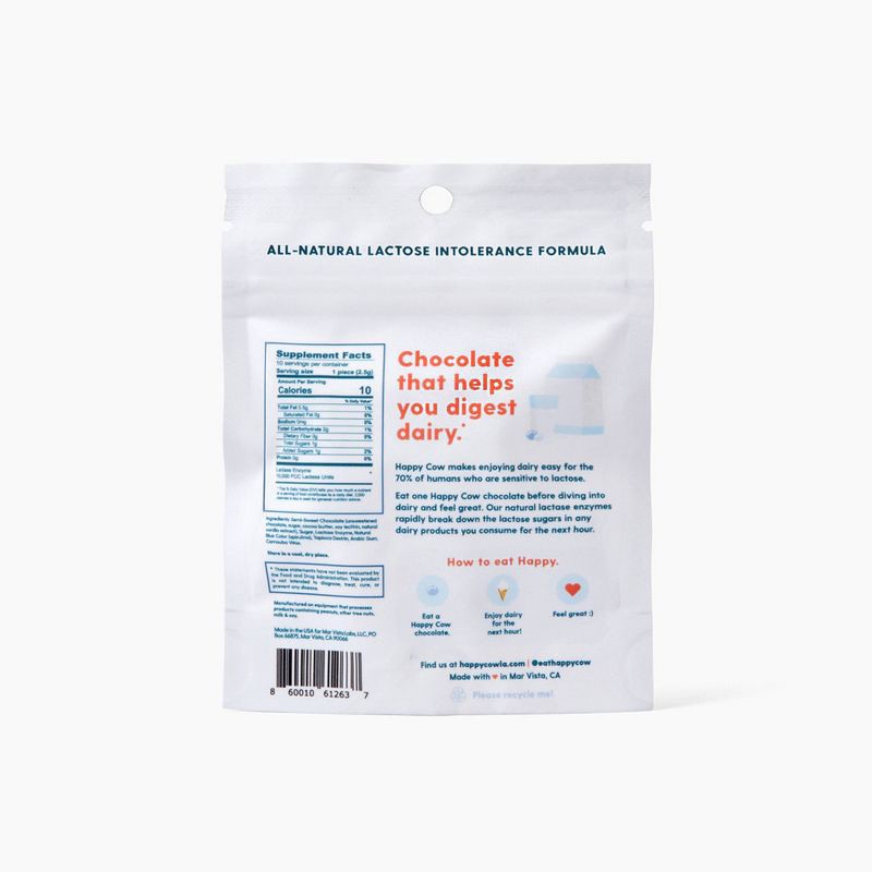 slide 2 of 9, Happy Cow Adult Chocolate Fast Acting Lactase Digestive Digestive Supplement - Sugar Shell - 10ct, 10 ct