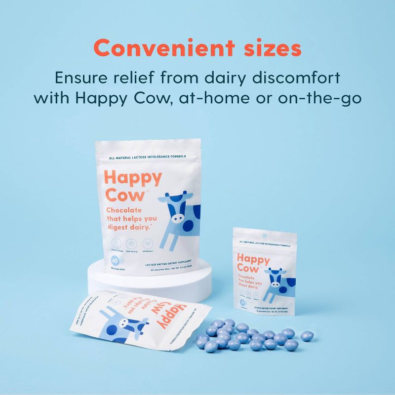 slide 8 of 9, Happy Cow Adult Chocolate Fast Acting Lactase Digestive Digestive Supplement - Sugar Shell - 10ct, 10 ct