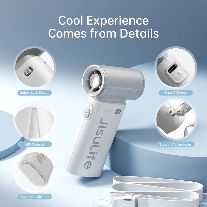 slide 6 of 8, JISULIFE Foldable Portable Pocket Fan Gray, 1 ct