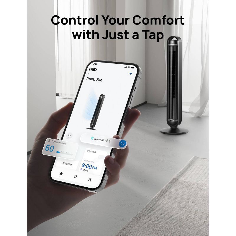 slide 8 of 9, Dreo Cruiser Pro DC Smart Tower Fan Black, 1 ct