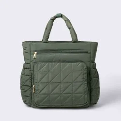 Quilted Diaper Backpack Tote - Green - Cloud Island™