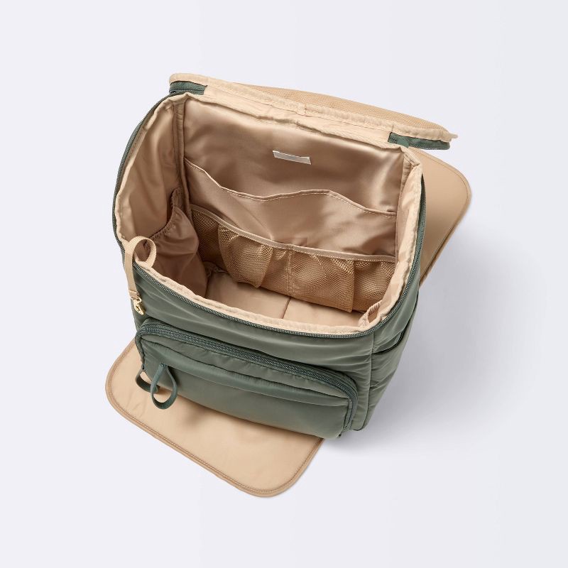 slide 3 of 4, Open-Top Diaper Backpack - Green - Cloud Island™, 1 ct