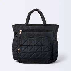 Quilted Diaper Backpack Tote - Black - Cloud Island™