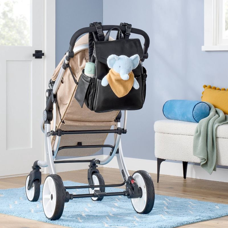 slide 2 of 5, Flap Top Diaper Backpack - Black - Cloud Island™, 1 ct