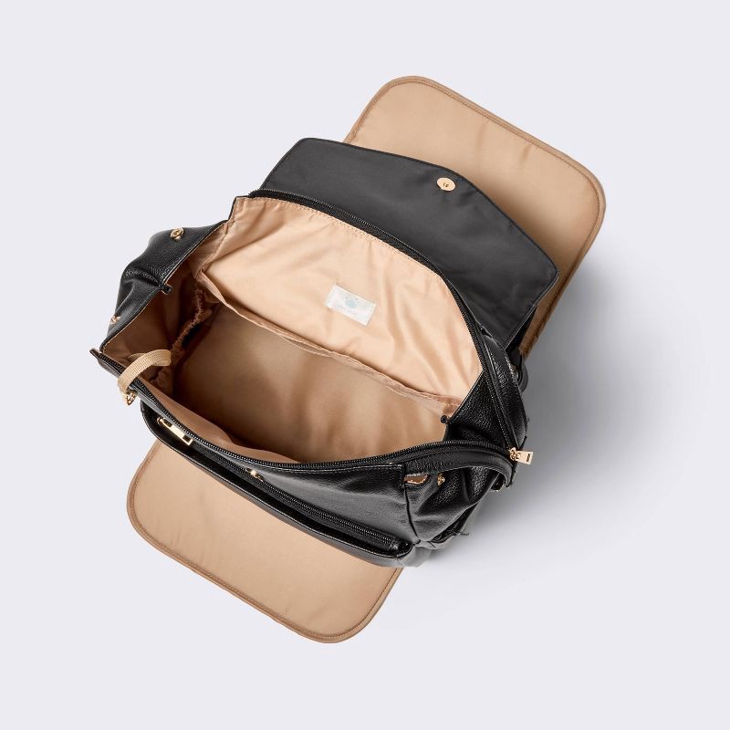 slide 3 of 5, Flap Top Diaper Backpack - Black - Cloud Island™, 1 ct