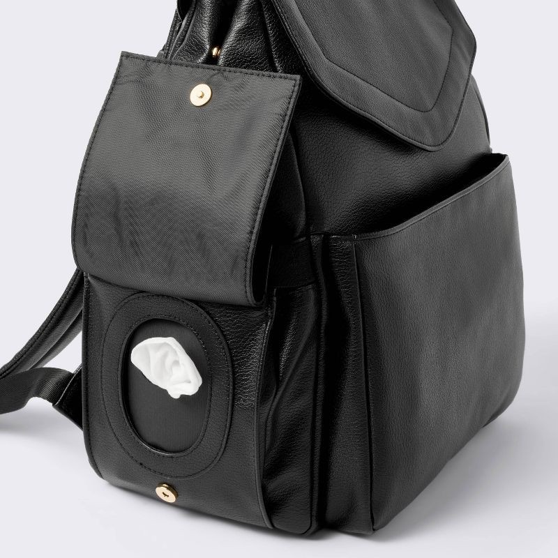 slide 4 of 5, Flap Top Diaper Backpack - Black - Cloud Island™, 1 ct