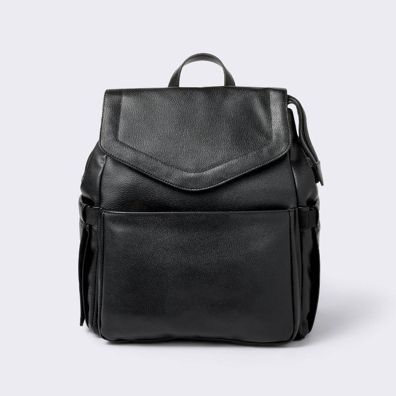 slide 1 of 5, Flap Top Diaper Backpack - Black - Cloud Island™, 1 ct