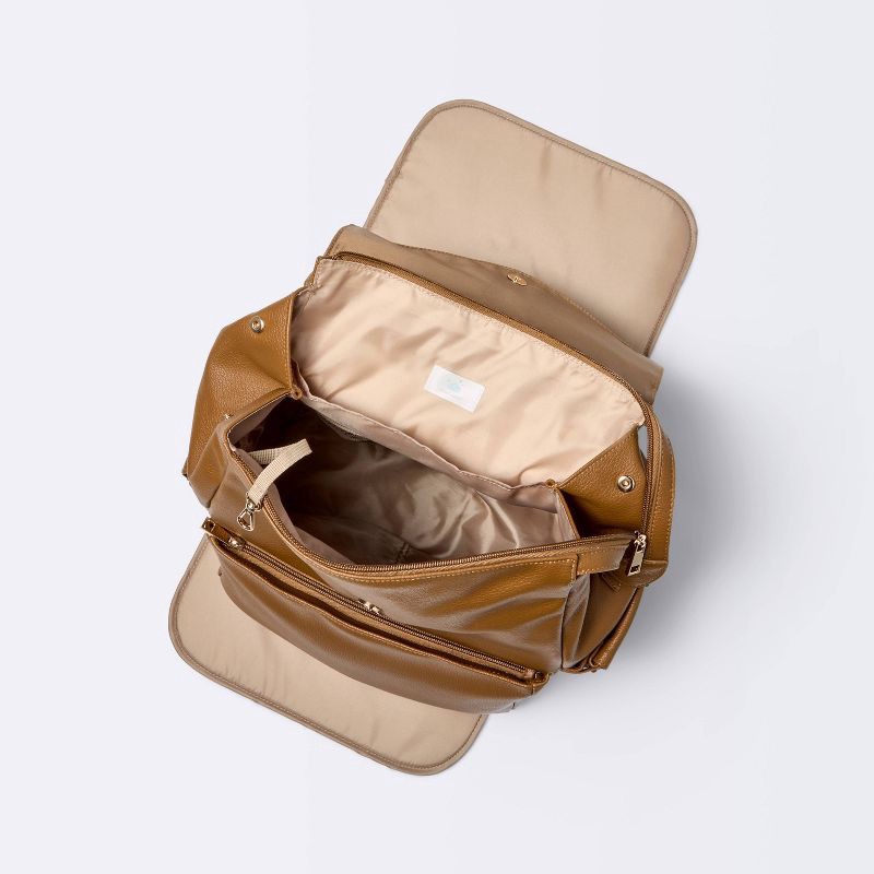 slide 3 of 5, Flap Top Diaper Backpack - Cognac - Cloud Island™, 1 ct