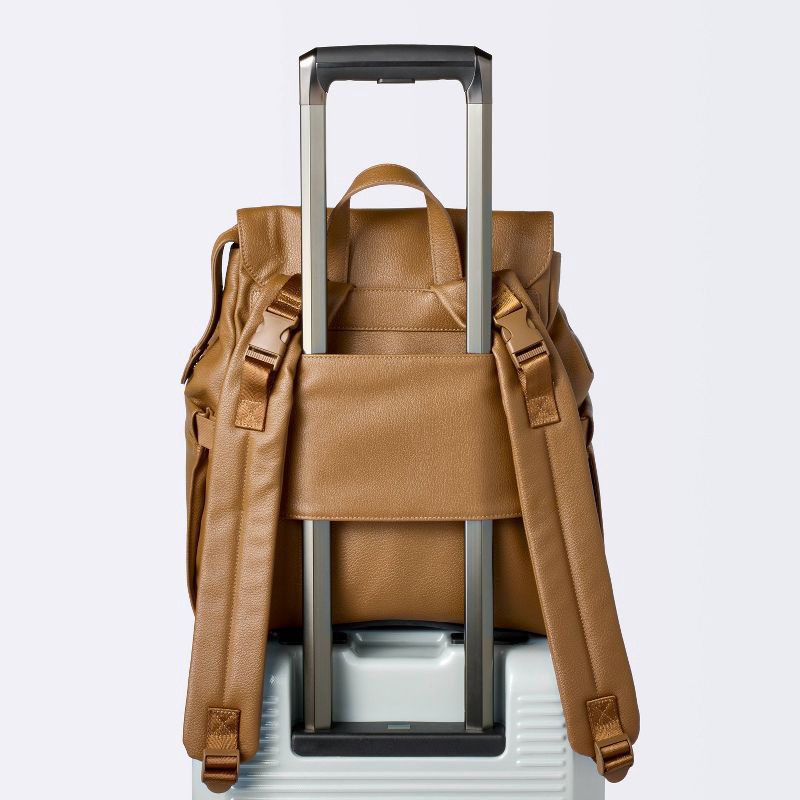 slide 5 of 5, Flap Top Diaper Backpack - Cognac - Cloud Island™, 1 ct