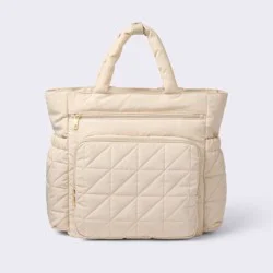 Quilted Diaper Backpack Tote - Light Tan - Cloud Island™