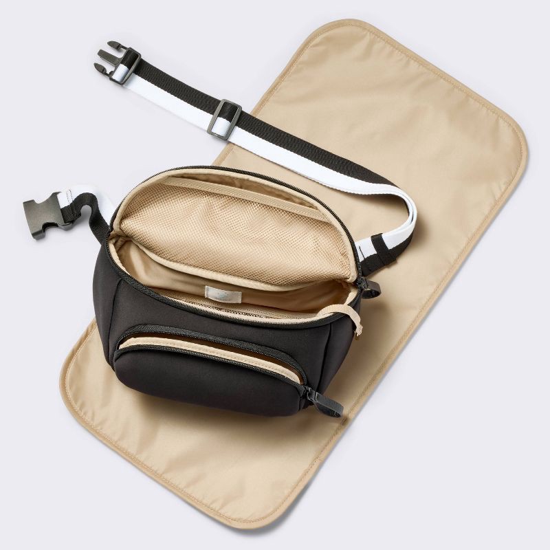slide 3 of 4, Faux Neoprene Diaper Sling - Black - Cloud Island™, 1 ct