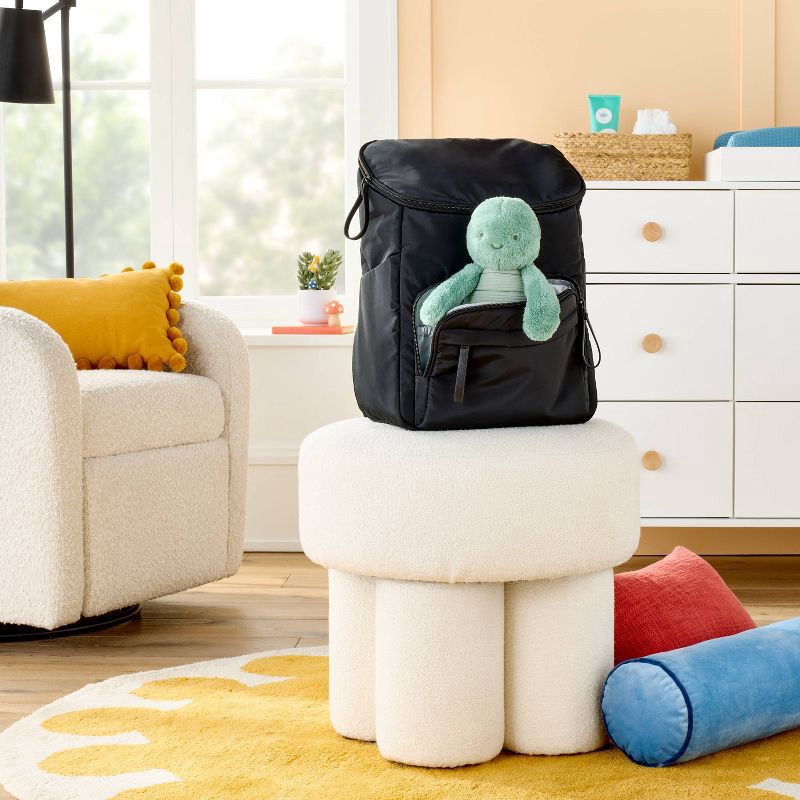 slide 2 of 4, Open-Top Diaper Backpack - Black - Cloud Island™, 1 ct
