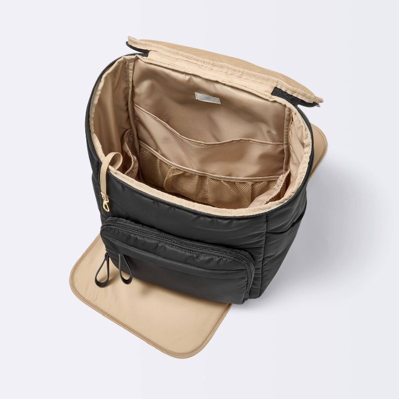 slide 3 of 4, Open-Top Diaper Backpack - Black - Cloud Island™, 1 ct