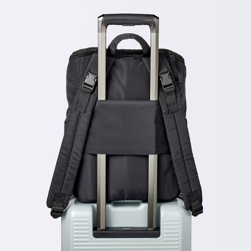 slide 4 of 4, Open-Top Diaper Backpack - Black - Cloud Island™, 1 ct