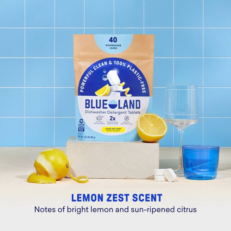 slide 6 of 12, Blueland Lemon Zest Dishwasher Detergent Tablets - 9.5oz/40ct, 9.5 oz, 40 ct