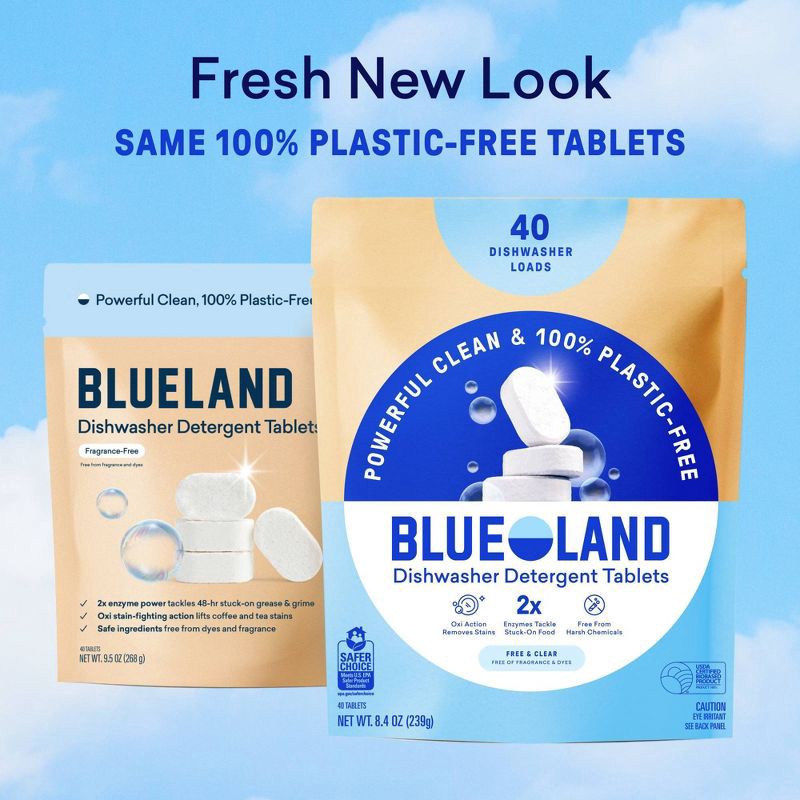 slide 2 of 12, Blueland Fragrance Free Dishwasher Detergent Tablets - 9.5oz/40ct, 9.5 oz, 40 ct