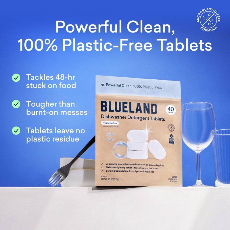 slide 3 of 10, Blueland Fragrance Free Dishwasher Detergent Tablets - 9.5oz/40ct, 9.5 oz, 40 ct