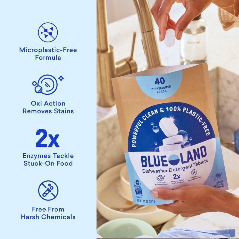 slide 5 of 12, Blueland Fragrance Free Dishwasher Detergent Tablets - 9.5oz/40ct, 9.5 oz, 40 ct