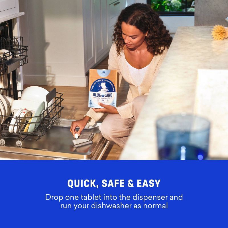 slide 8 of 12, Blueland Fragrance Free Dishwasher Detergent Tablets - 9.5oz/40ct, 9.5 oz, 40 ct